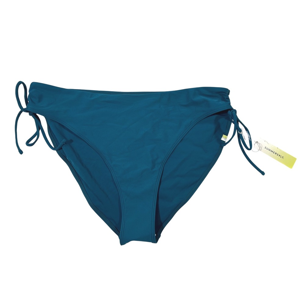 Summersalt The Cinch High Ruched Bikini Bottom Teal Blue‎ Green Size 14 NWT